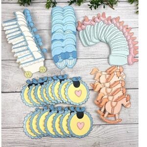 Baby Craft Project Pastel Baby Themed Wood Embellishments Set of 64